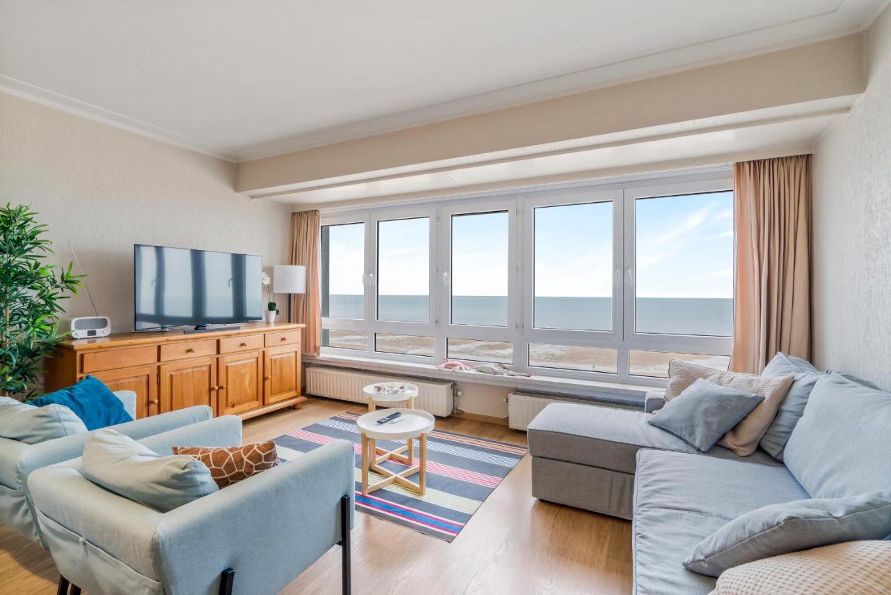 Zonnig Familie App Op Zeedijk Met Zeezicht Voor 6P Apartment Ostend Luaran gambar